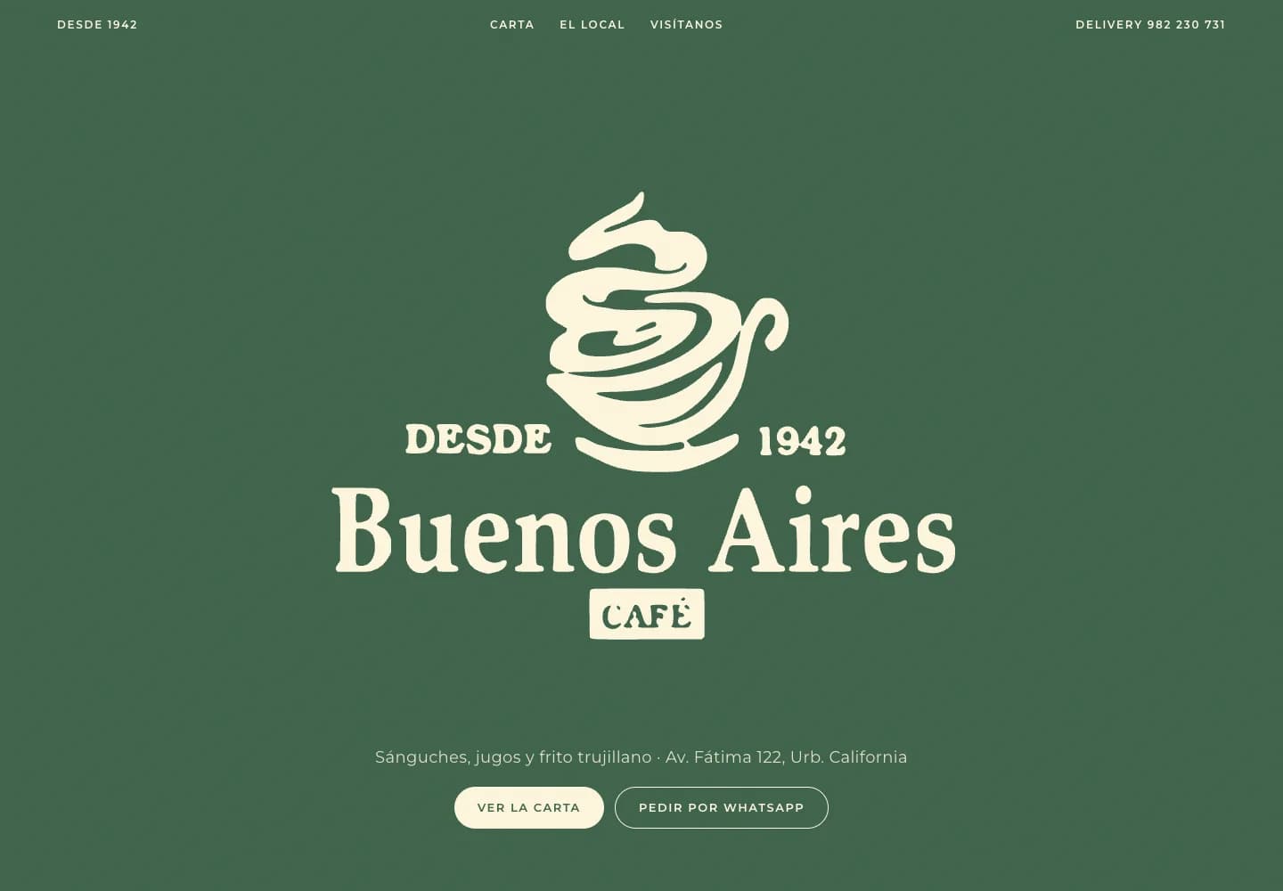 Diseño de la web de Buenos Aires Café