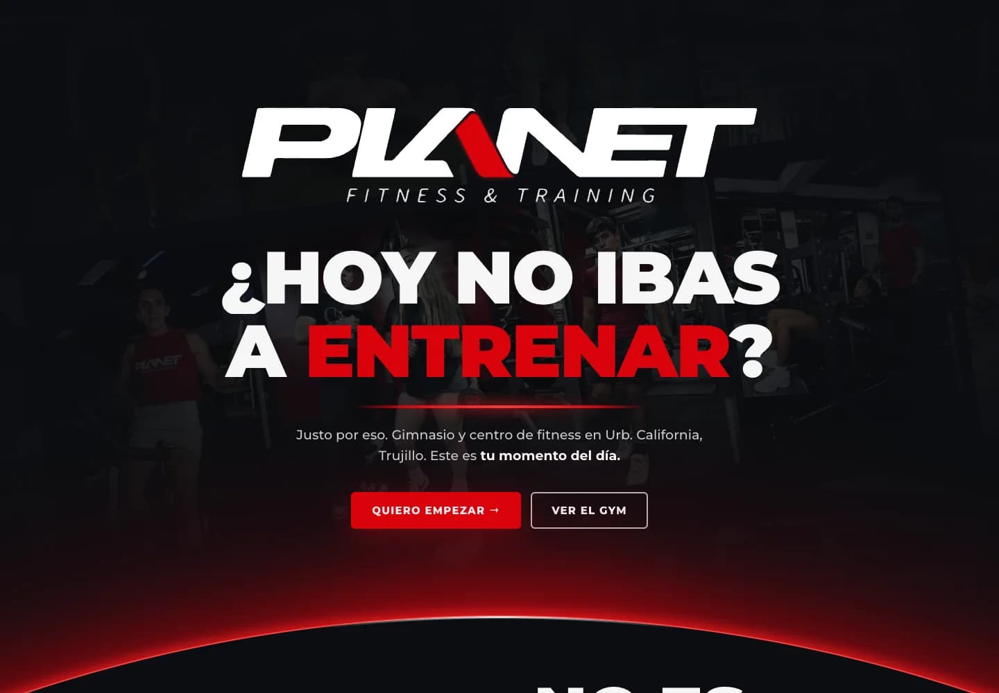 Diseño de la web de Planet Fitness & Training